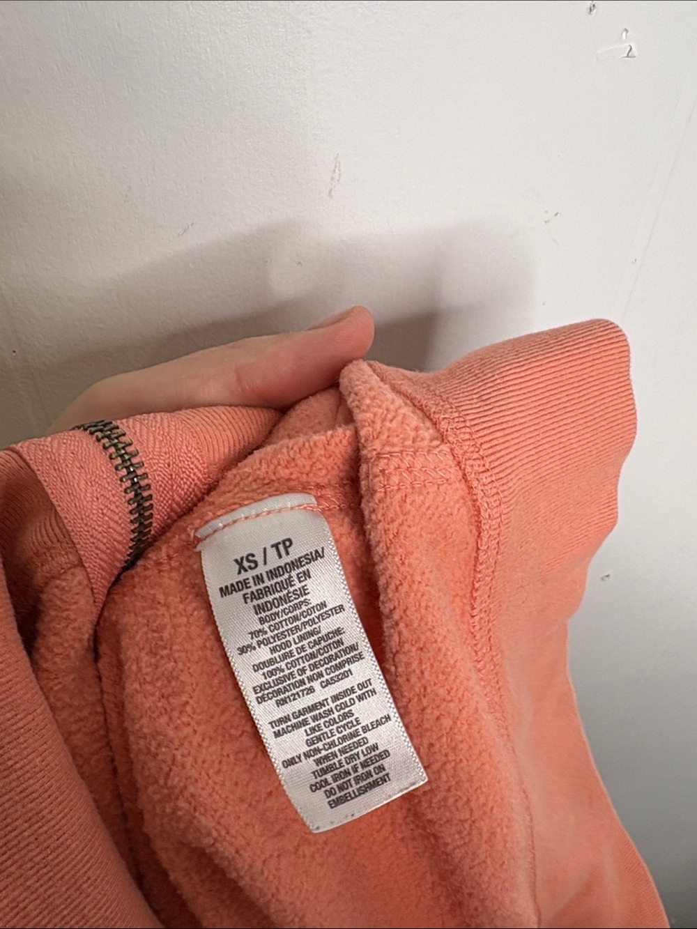 Aeropostale Jacket Womens Extra Small Zip Up Sweatshirt Spellout Y2K Peachy - Picture 4 of 7